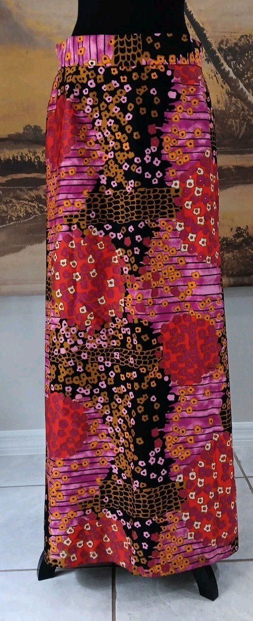 Vintage Susan Van Heusen Colorful Floral Maxi Skirt, Medium? Made in Canada