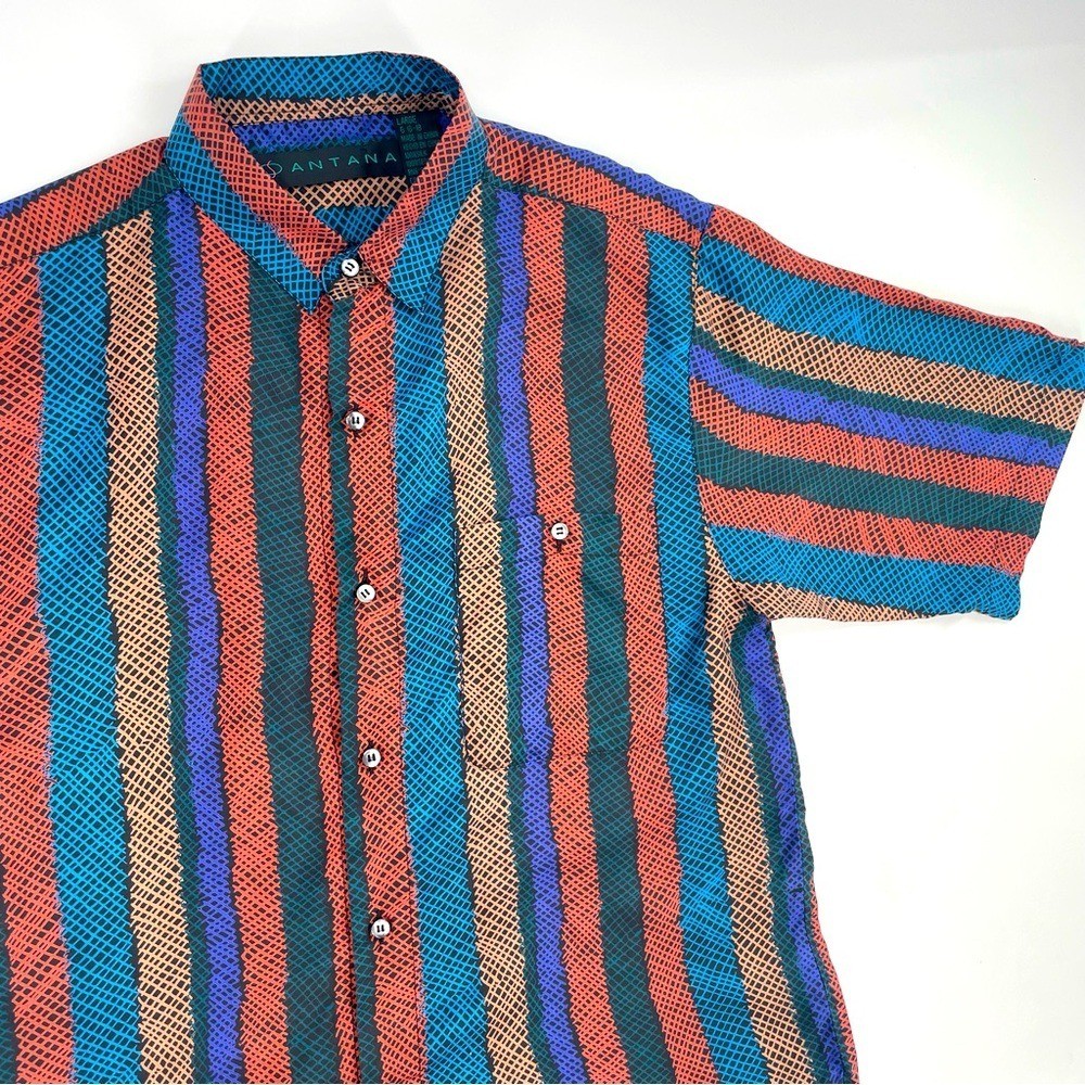 Vintage 100% silk Santana Silk Shirt L