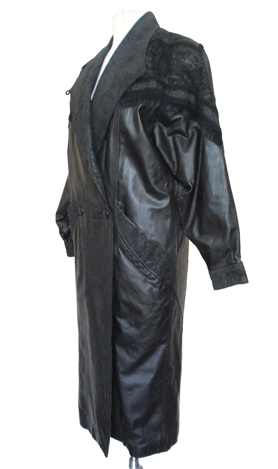 Vtg Wilsons Leather Maxi Coat XS Women Black Leather Removable Thinsulate Liner
