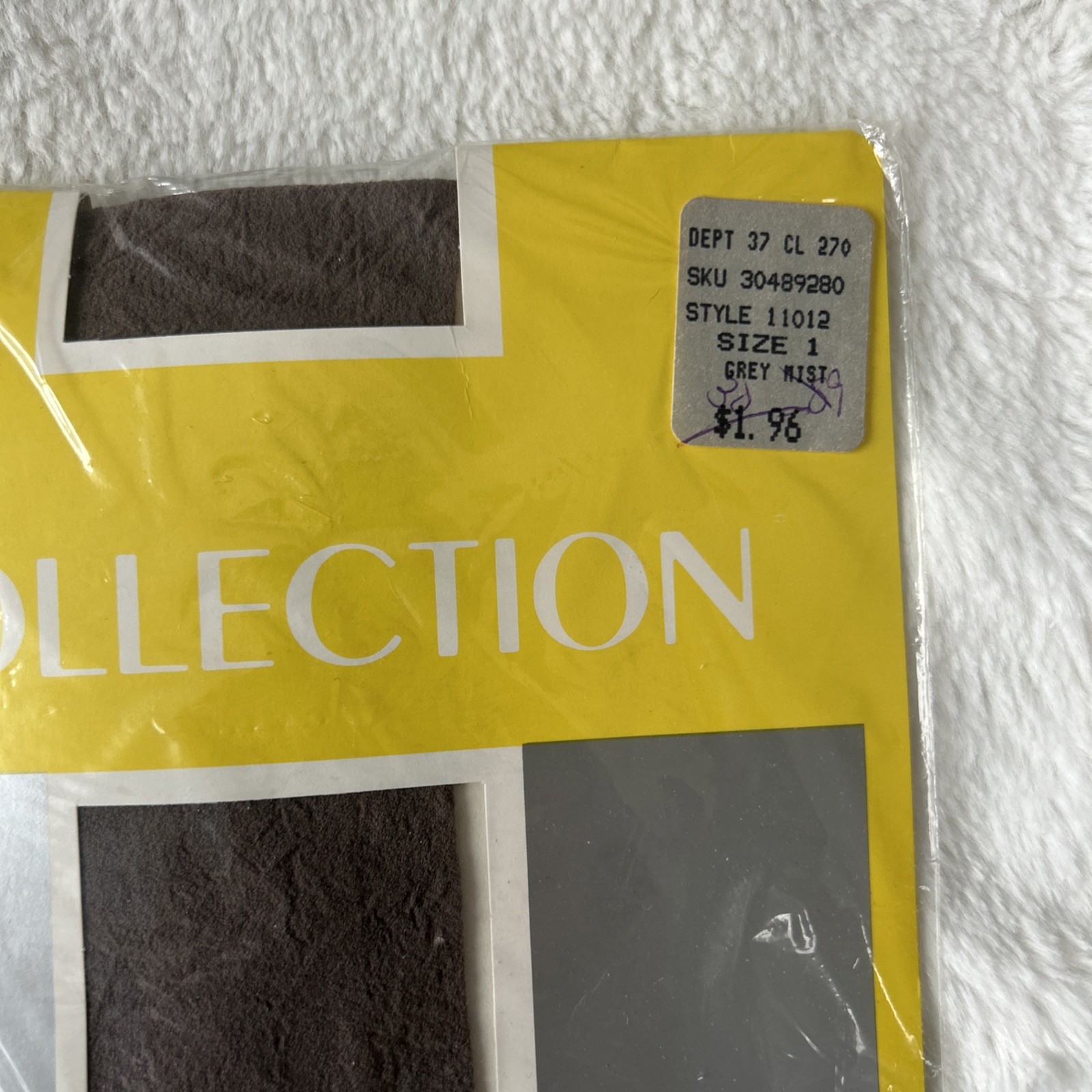 Vintage P A Bergner Milwaukee 1970’s silky Collection pantyhose Grey Mist size 1