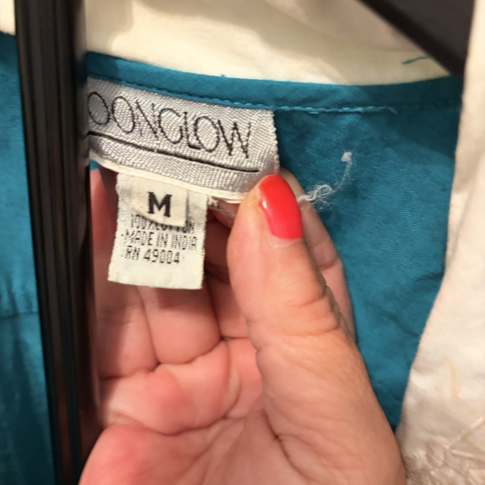 Vtg 80s Moonglow Teal Cotton Pleated Dress Lace Collar Timeless Rockabilly Med