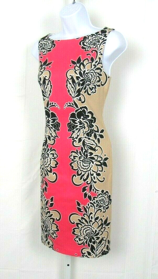 VTG 1990s 2000s LONDON TIMES SIZE 4 COTTON SPANDEX FLORAL DRESS NWOT NEVER WORN
