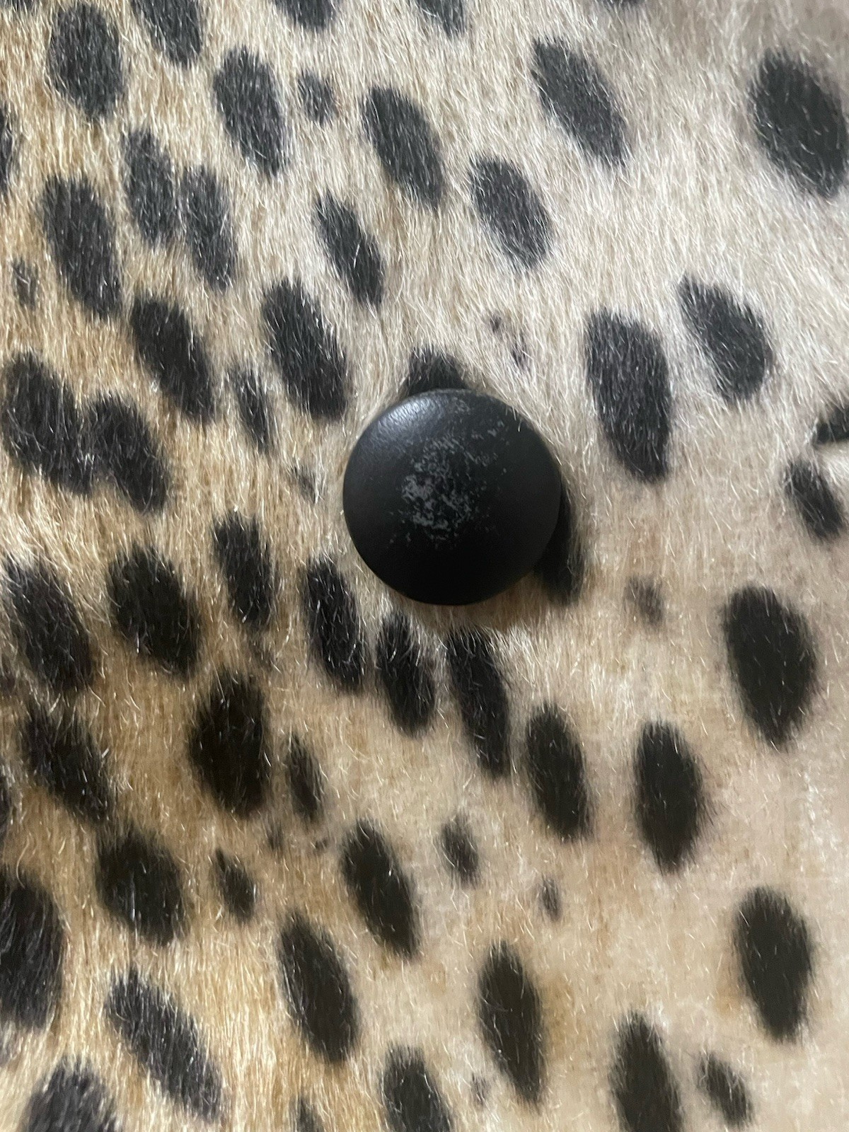 RARE Vintage 1960s Faux Leopard Swing Coat Safari Pinup Rockabilly La France M