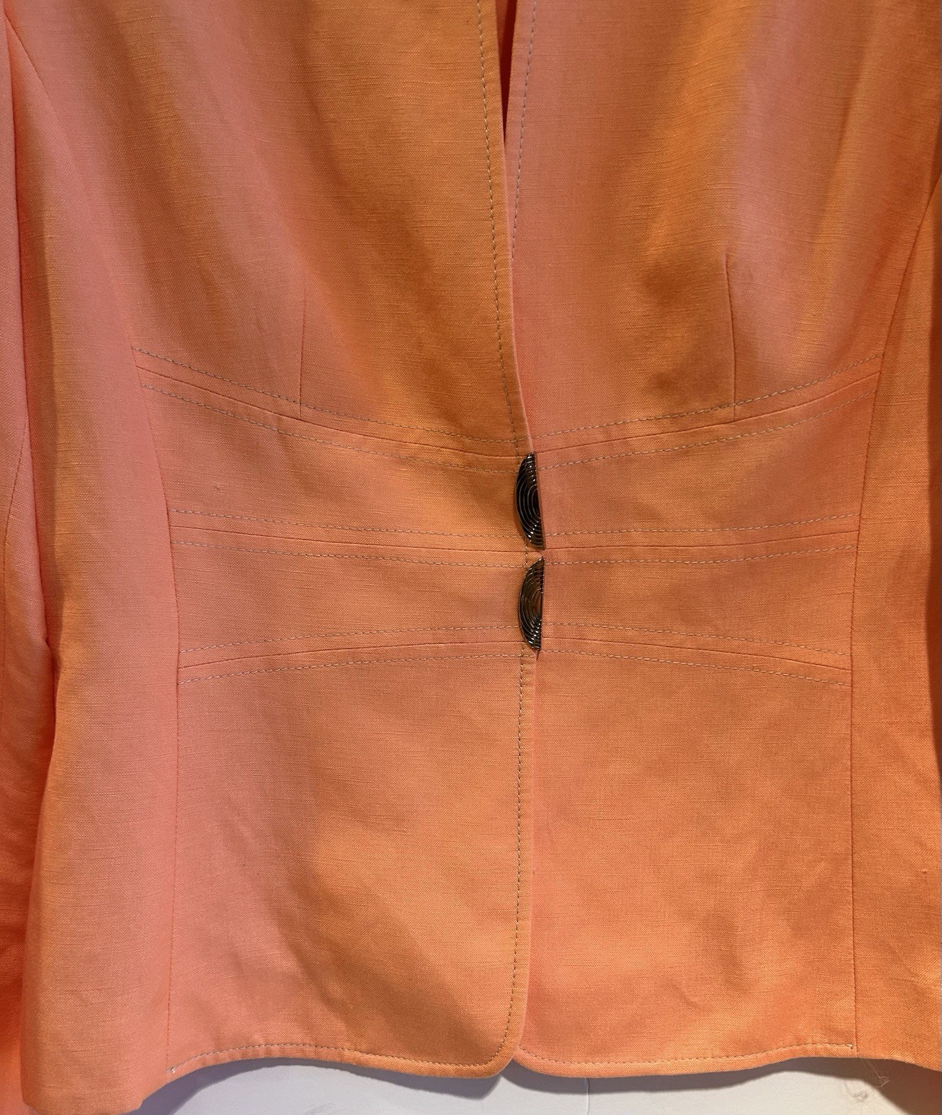 Isabella DeMarco Women’s Peach Coral Blazer with Snap Button Closure, Size 6