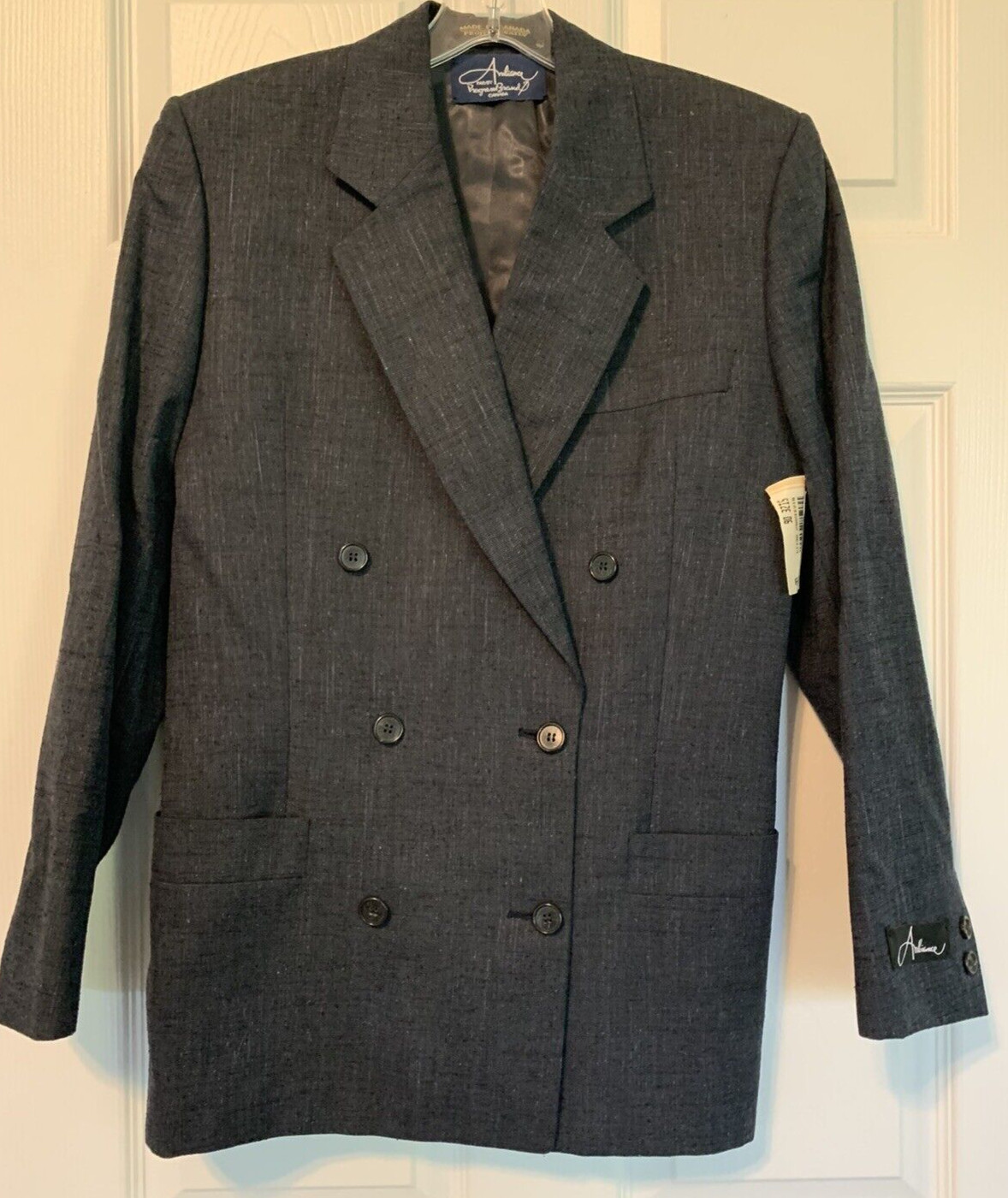 Vintage NOS Double Breasted Blazer Ambiance Progress Brand Size 6 Canada Made
