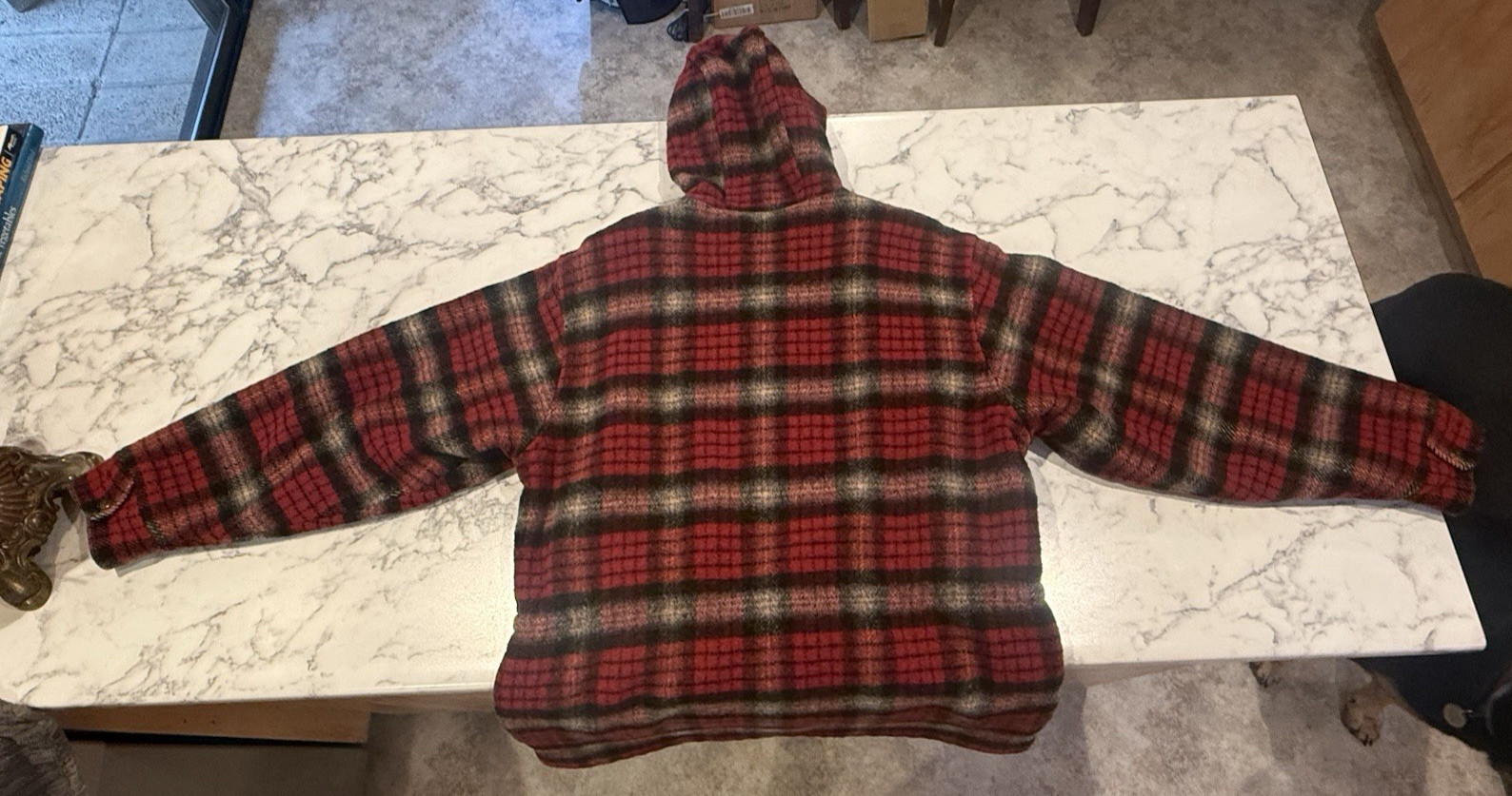 Vintage Woolrich Red Plaid Coat 44 Chest Chore Work Casual Jacket Womens M Men S