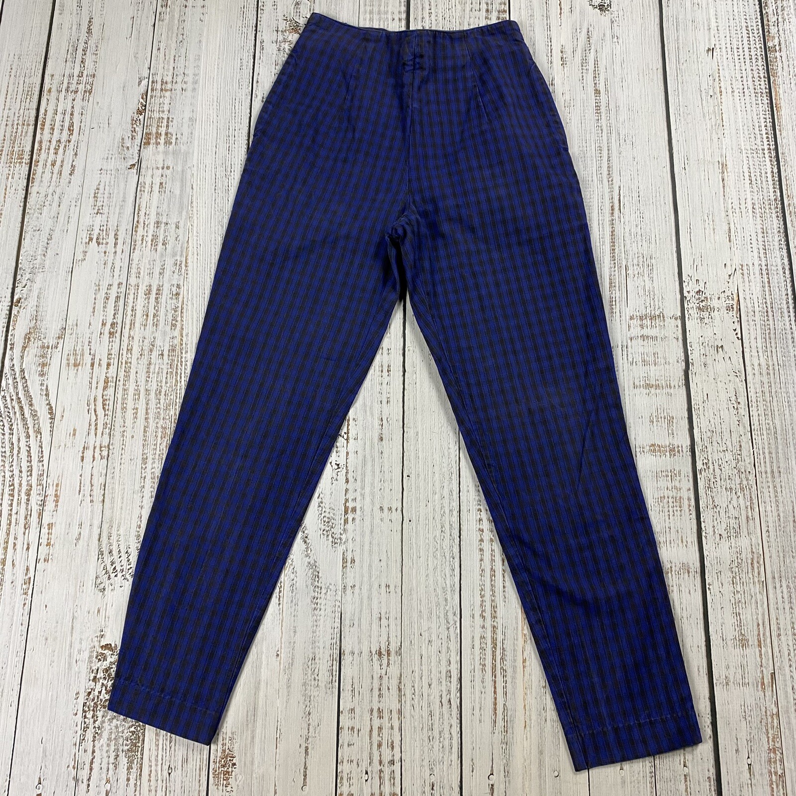 VTG 80S 90S GENERRA COLLECTION WOMENS HIGH RISE PLAID PUNK MOD FLAT FRONT PANTS