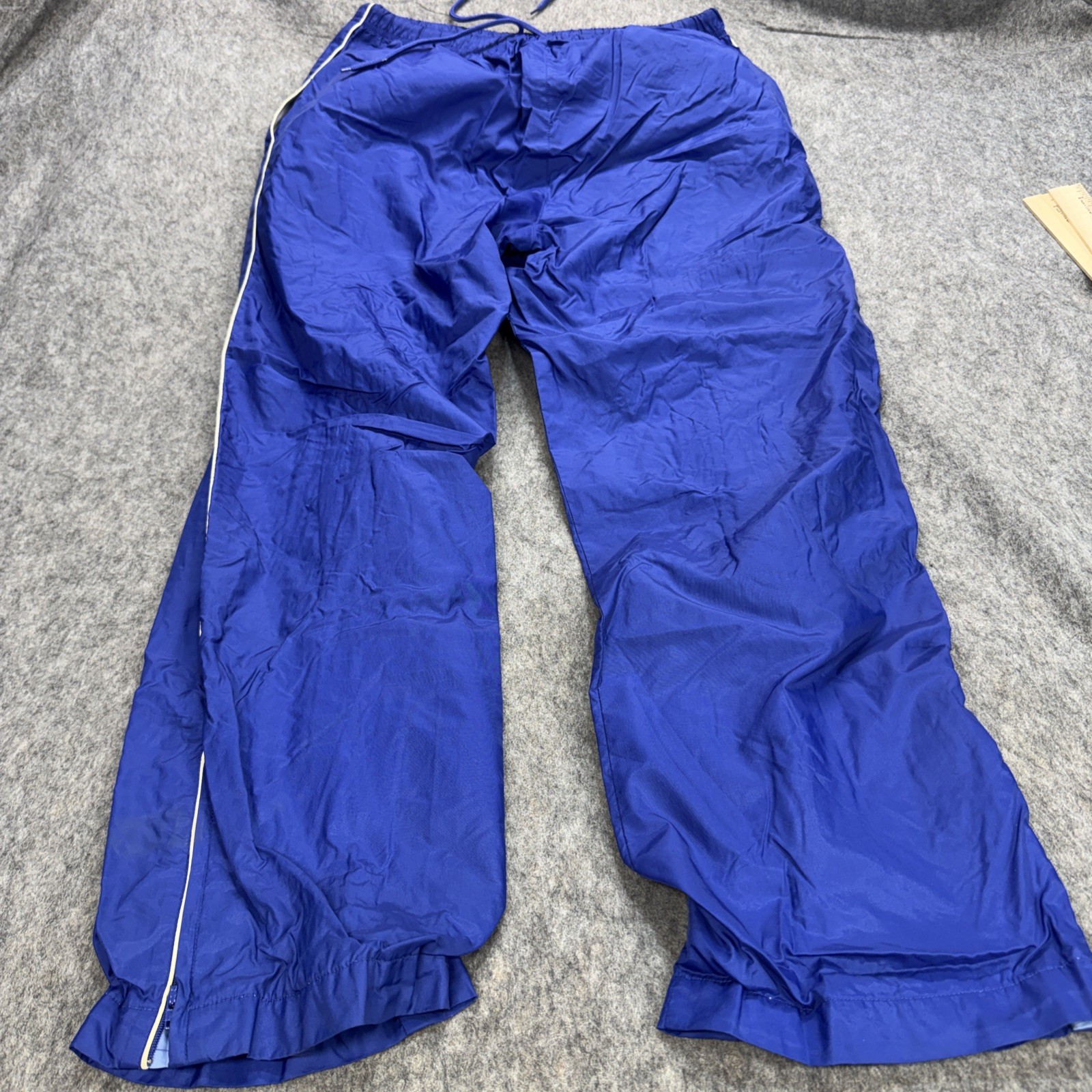 Vintage 90’s Y2K Womens S Blue Windbreaker Track Pants Nylon Lined Elastic