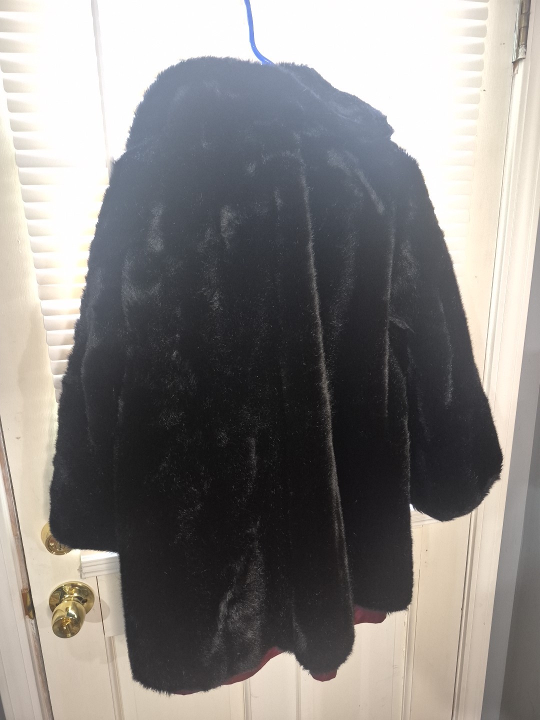 Vintage 1970’s Black Simulated Fur Coat Jacket Made In ENGLAND SIZE M/L