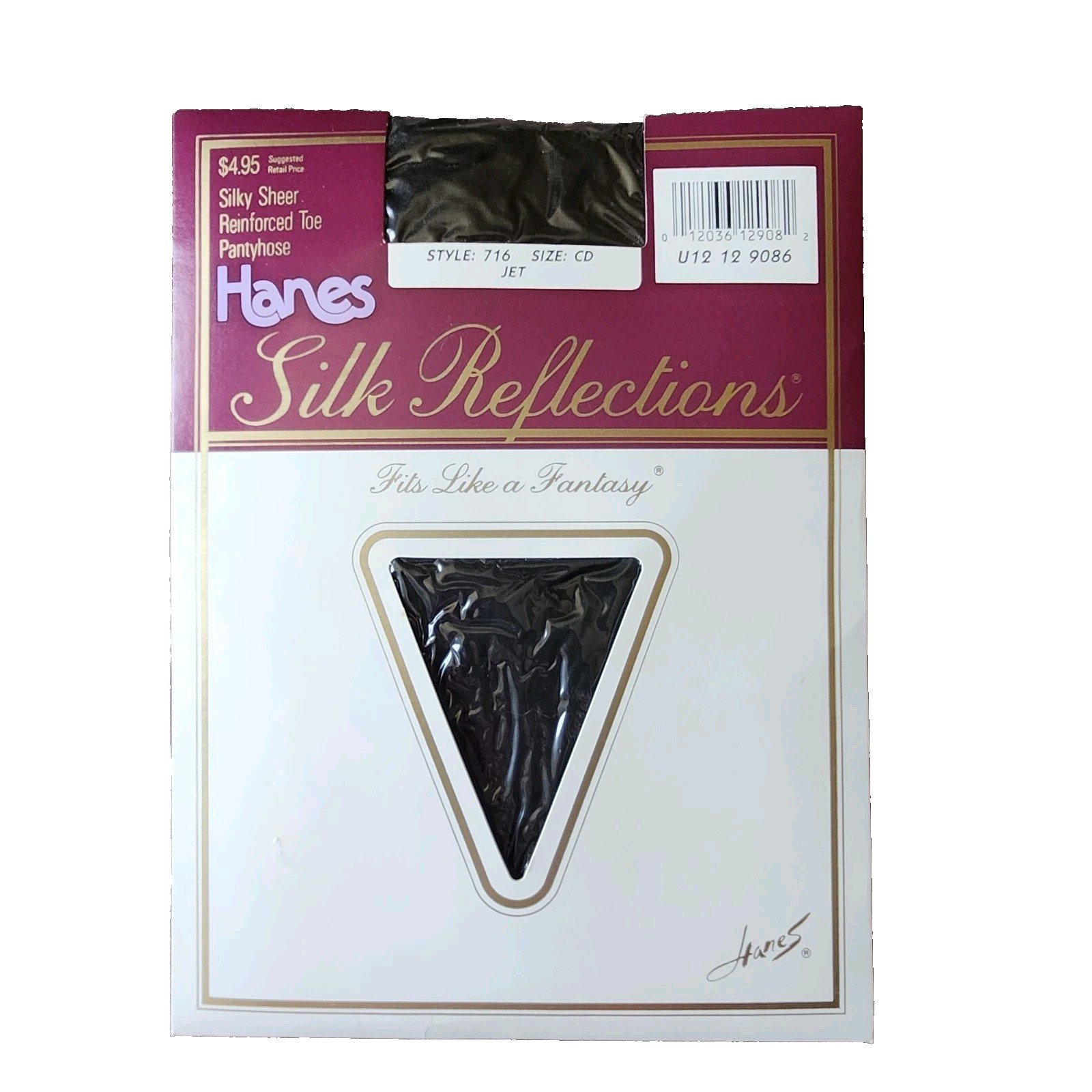 Vtg. Hanes Silk Reflections Pantyhose Silky Sheer Style 716 Reinforced Toe Sz CD