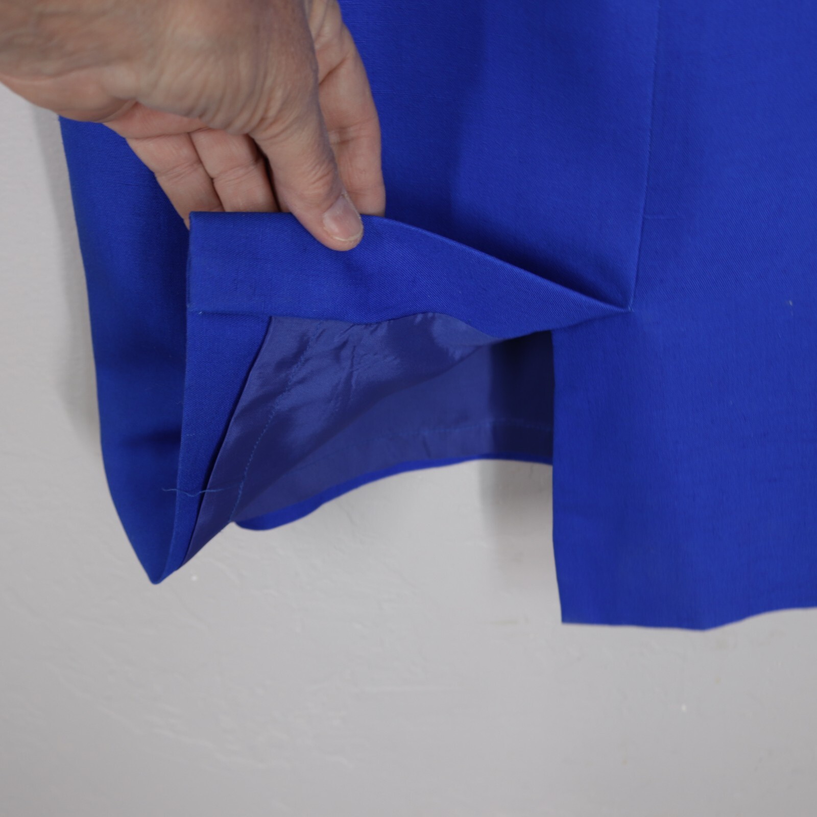 Vtg 80s Constance Saunders Dress 10 Blue White Silk Bolero Jacket Sheath Lined