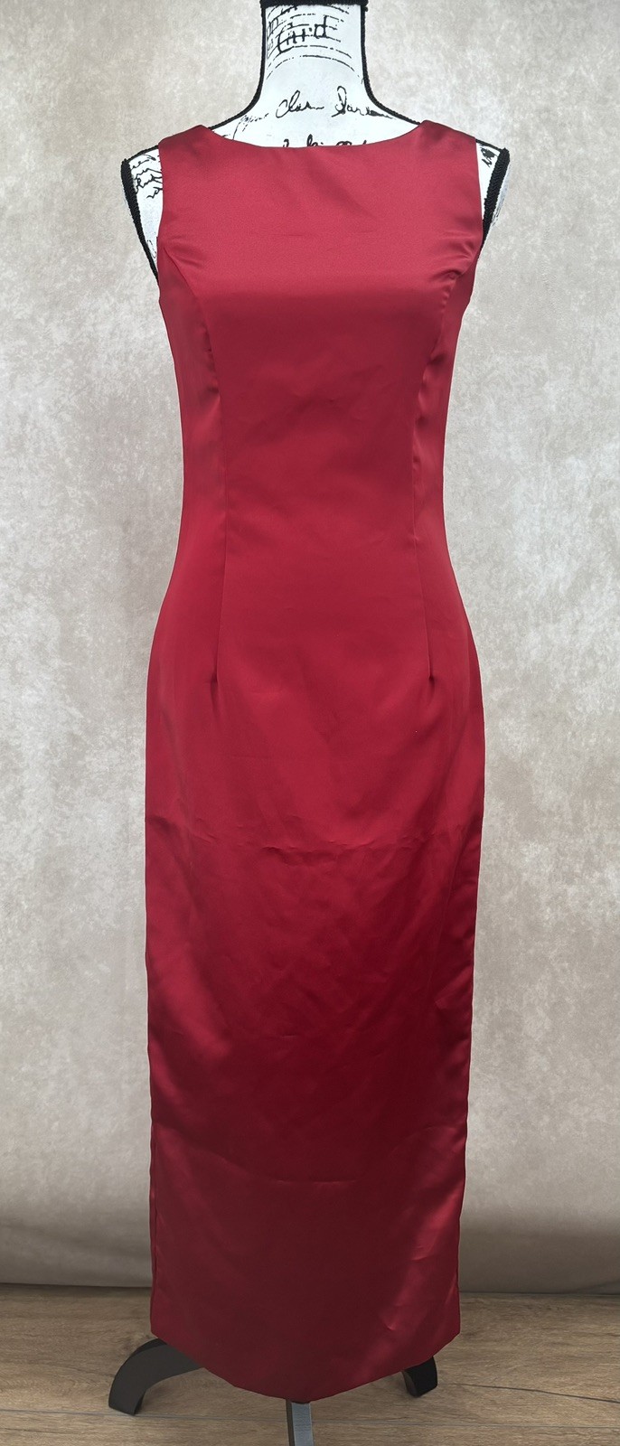 Jessica McClintock Bridal Satin Maxi Dress Size 4 Red Formal Evening Wear