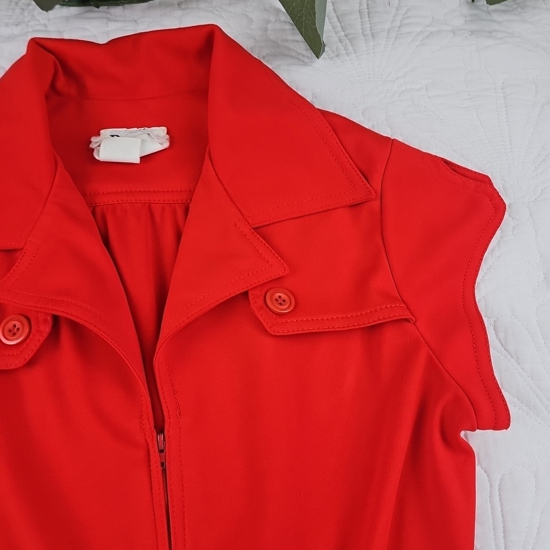 VTG 70’s PBJ Orange Coral Short Sleeve Jumpsuit VTG Size 9 Small