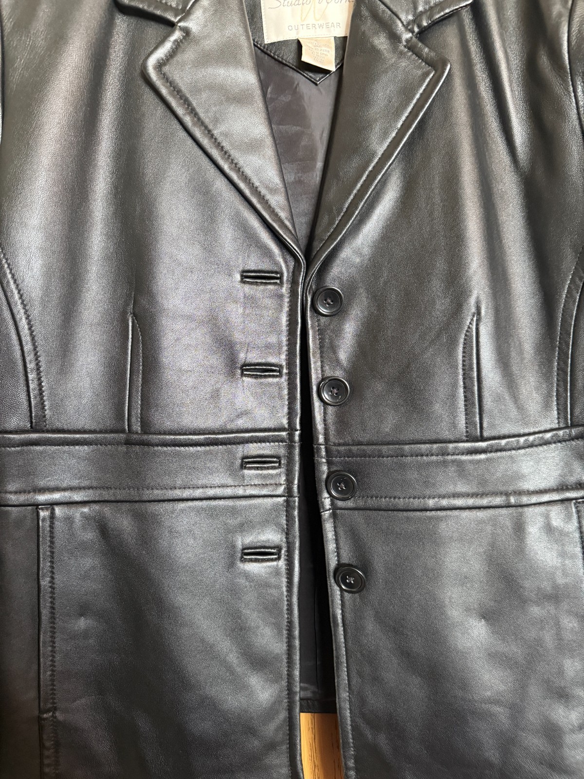 Vintage 90s Studio Works Outerwear Soft Leather Blazer Jacket Size M Grunge