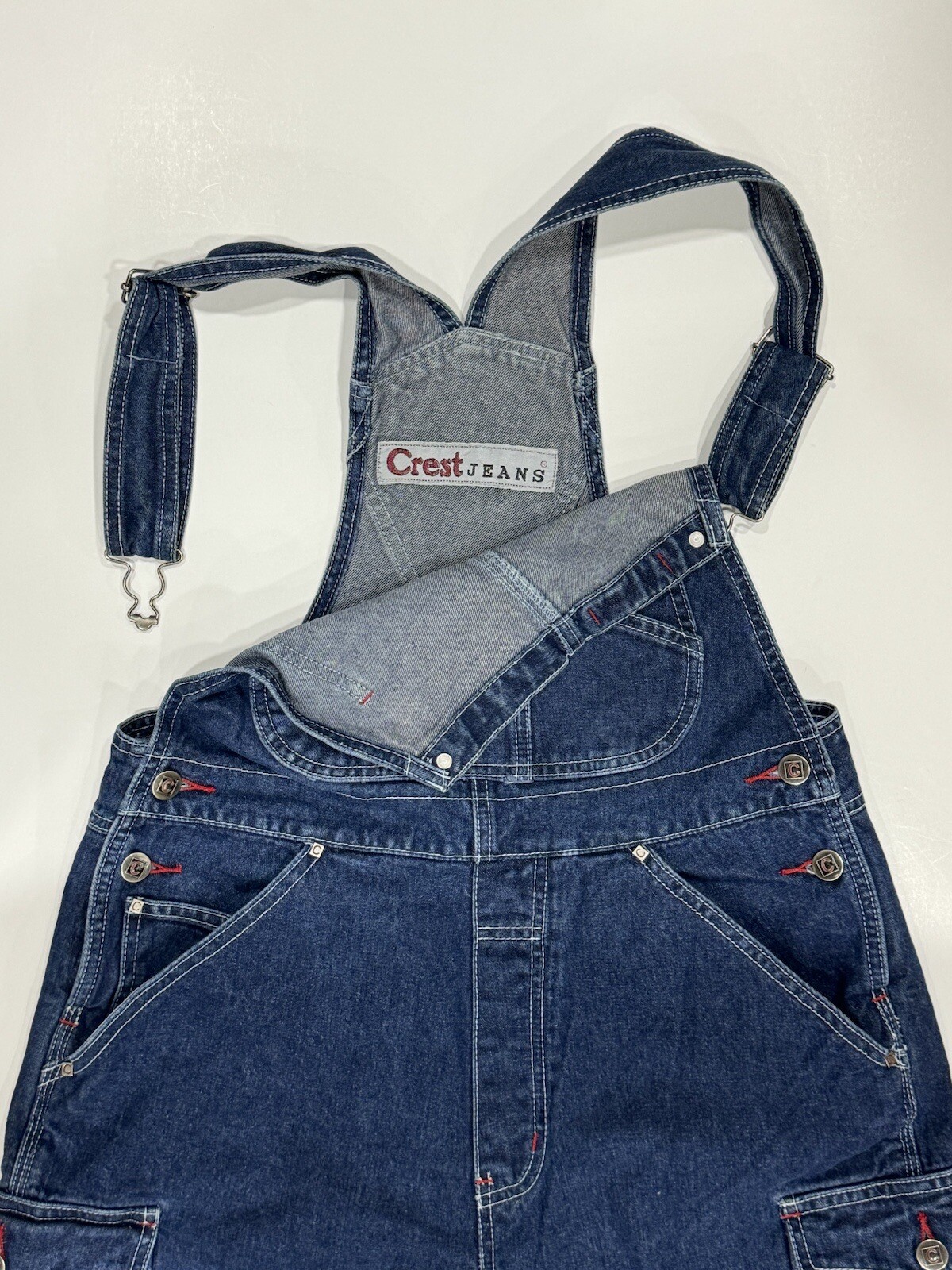 Vintage Crest Jeans Brand Women’s Overalls 1990s Farm Denim Size Large L