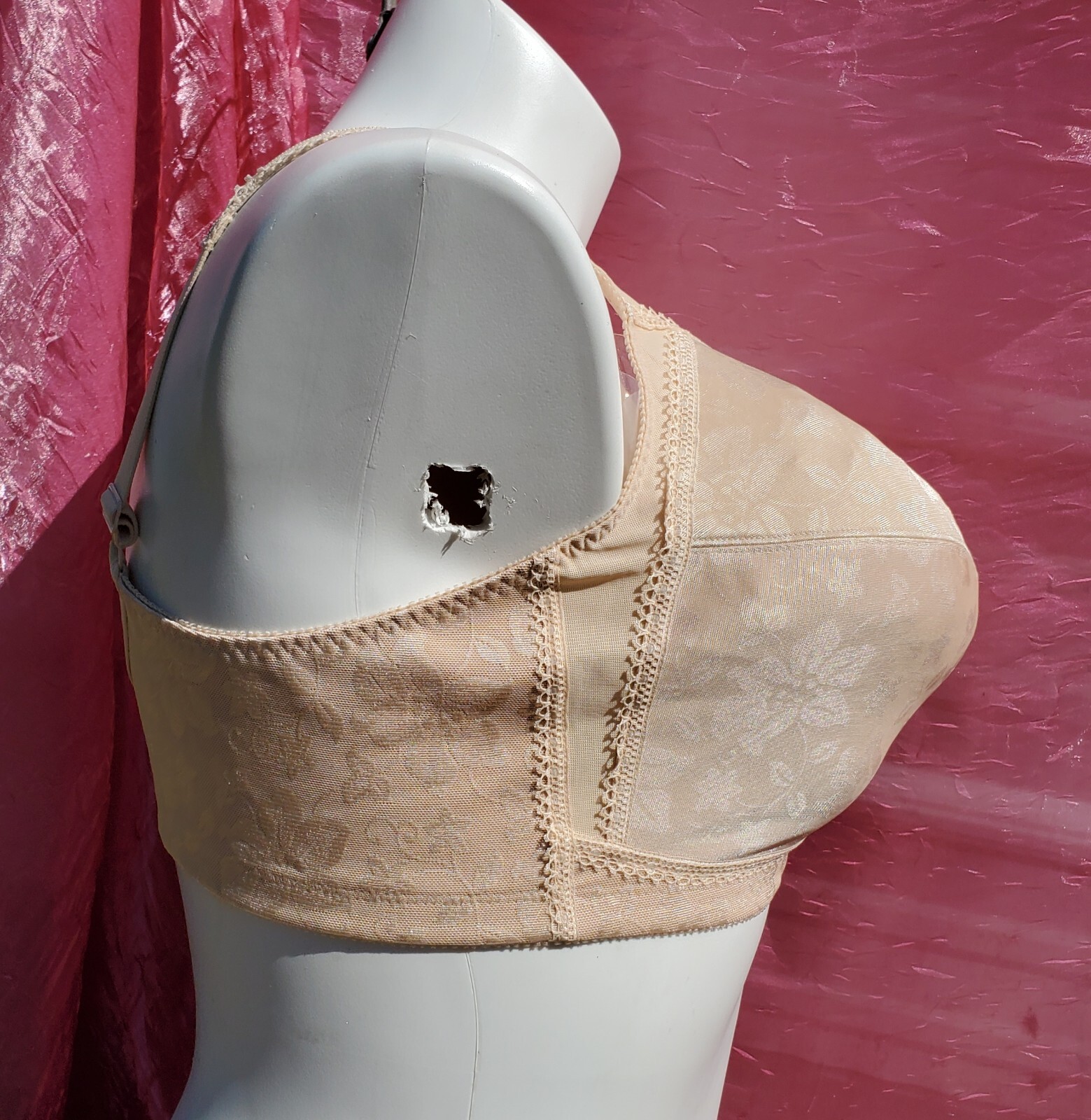 Underscore Bra Size 42D Beige Silky Lace Sexy Sissy Pin-up Crossdress Y2K