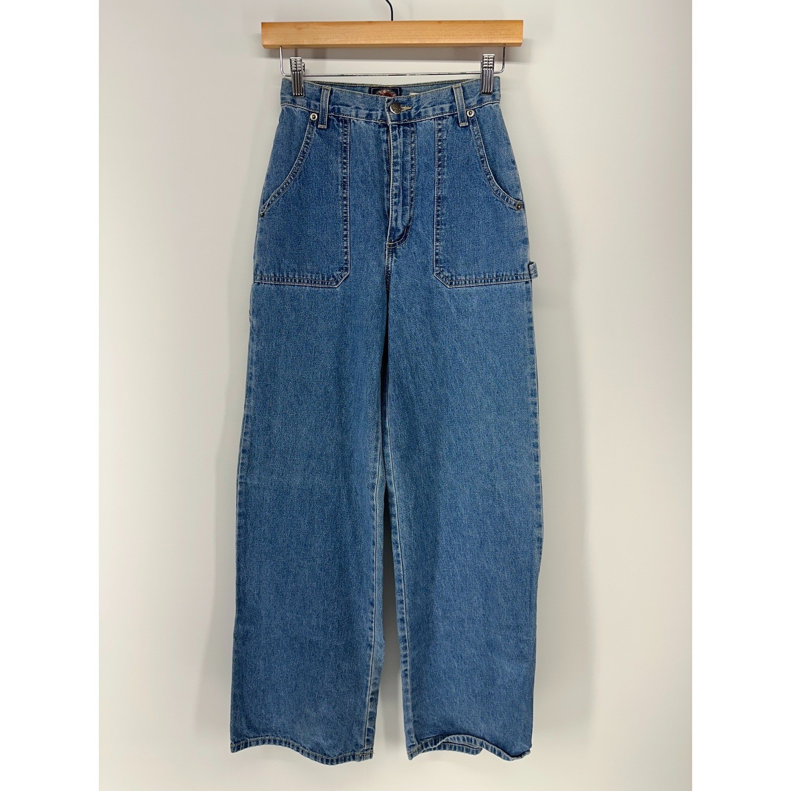Paris Blues Carpenter Jeans Womens 1 Blue Vtg 90s Wide Leg High Waisted USA Made