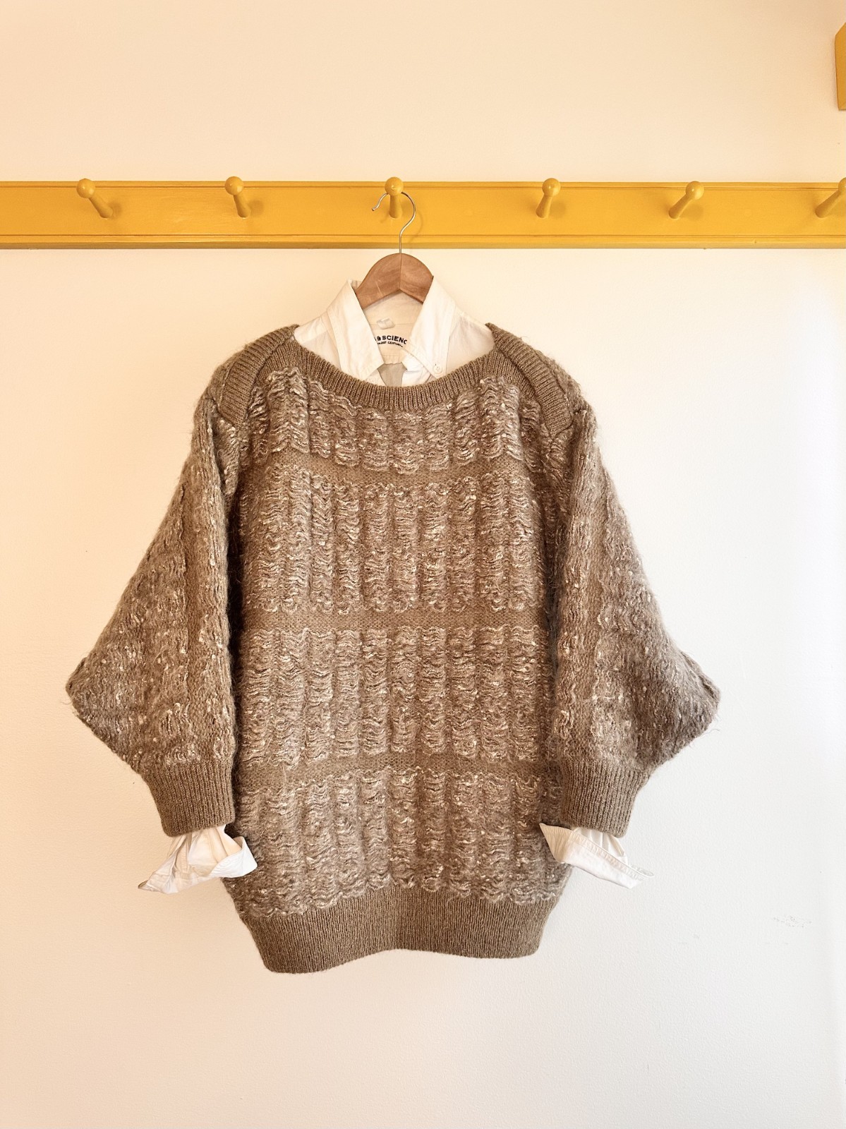 ISSEY MIYAKE brush tag vintage 80s fuzzy fur soft wool silk chunky knit sweater
