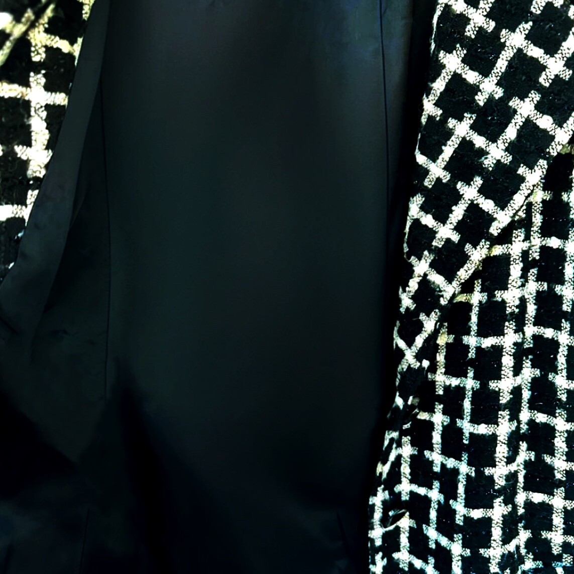 Richie Freeman for TeriJon Size Small Black White Blazer Metallic Fibers Vintage