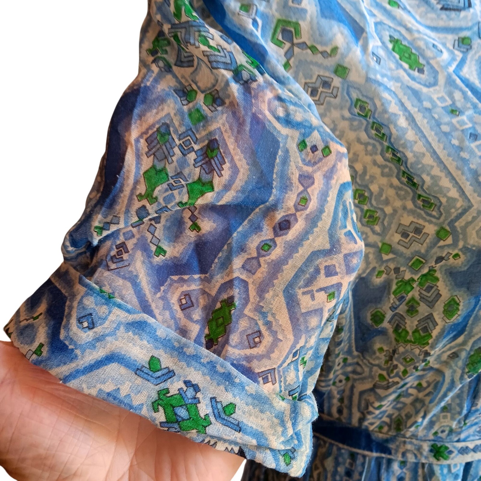 Berkshire True Vintage Dress 10 1960’s Sheer Geometric Print House Belt B-Tween