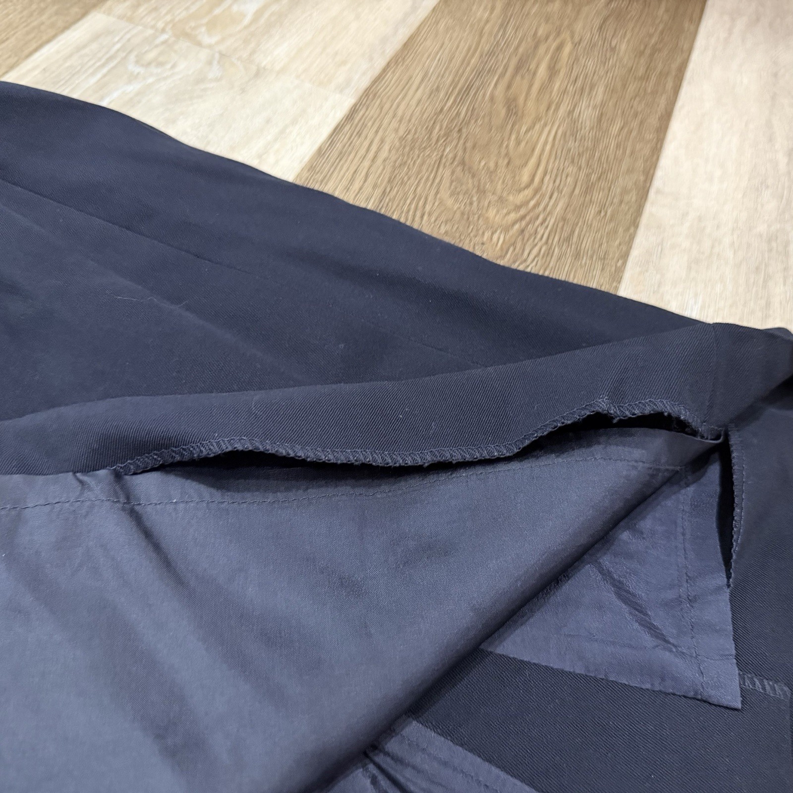 Vtg Laurèl Wool Skirt Sz 40~Medium 8-10 Black Faux Wrap Capsule Minimalist READ