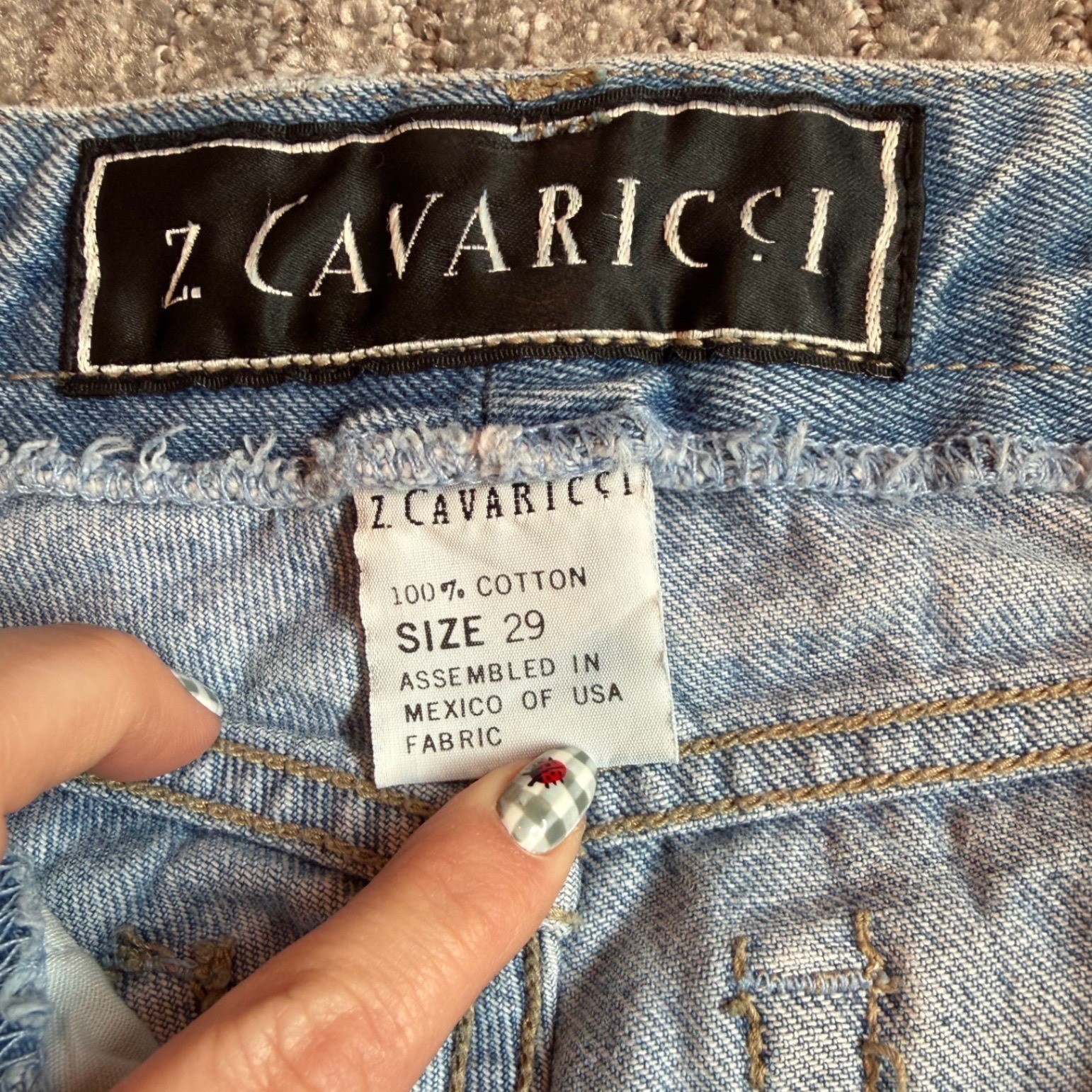 Vintage Z Cavaricci High Waisted Mom Jeans Light Wash Blue Denim Size 29 D/609
