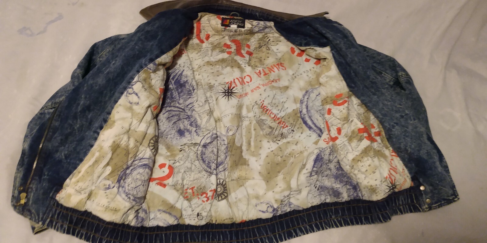 Vintage Acid Wash Denim Jean Jacket Size L Andy Johns Jacket