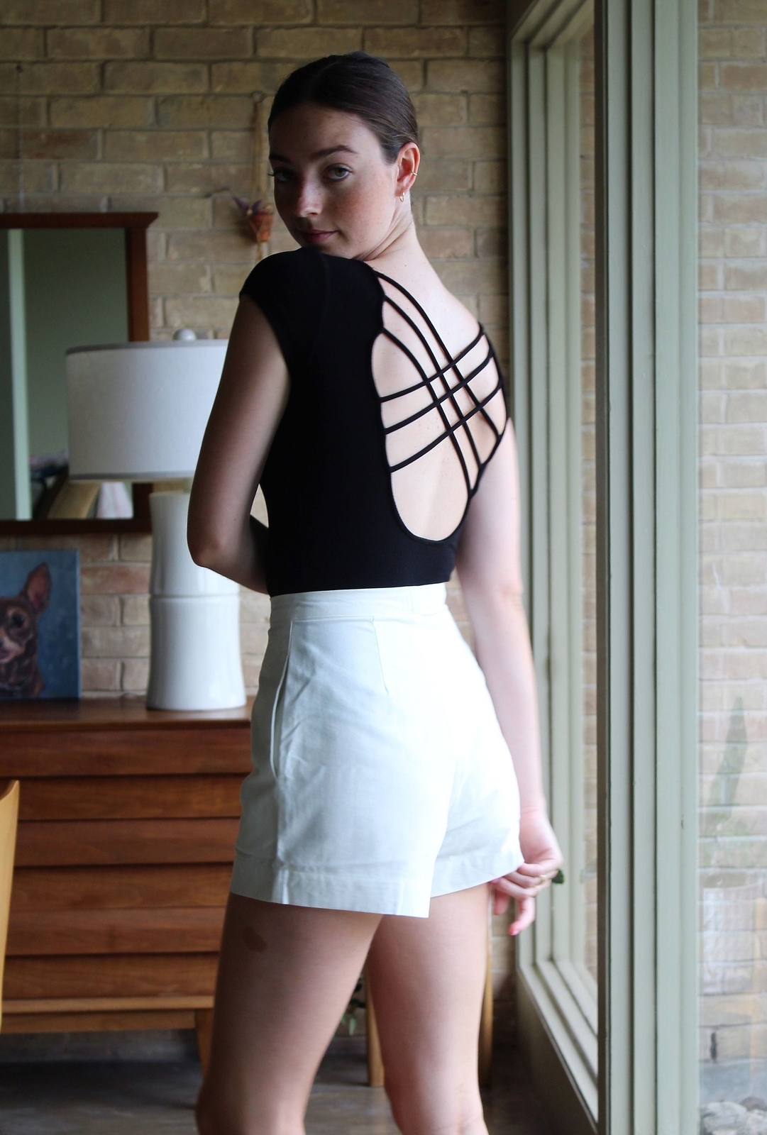 Vintage 90s Charlotte Russe Low Back Bodysuit XS Women Black Stretch