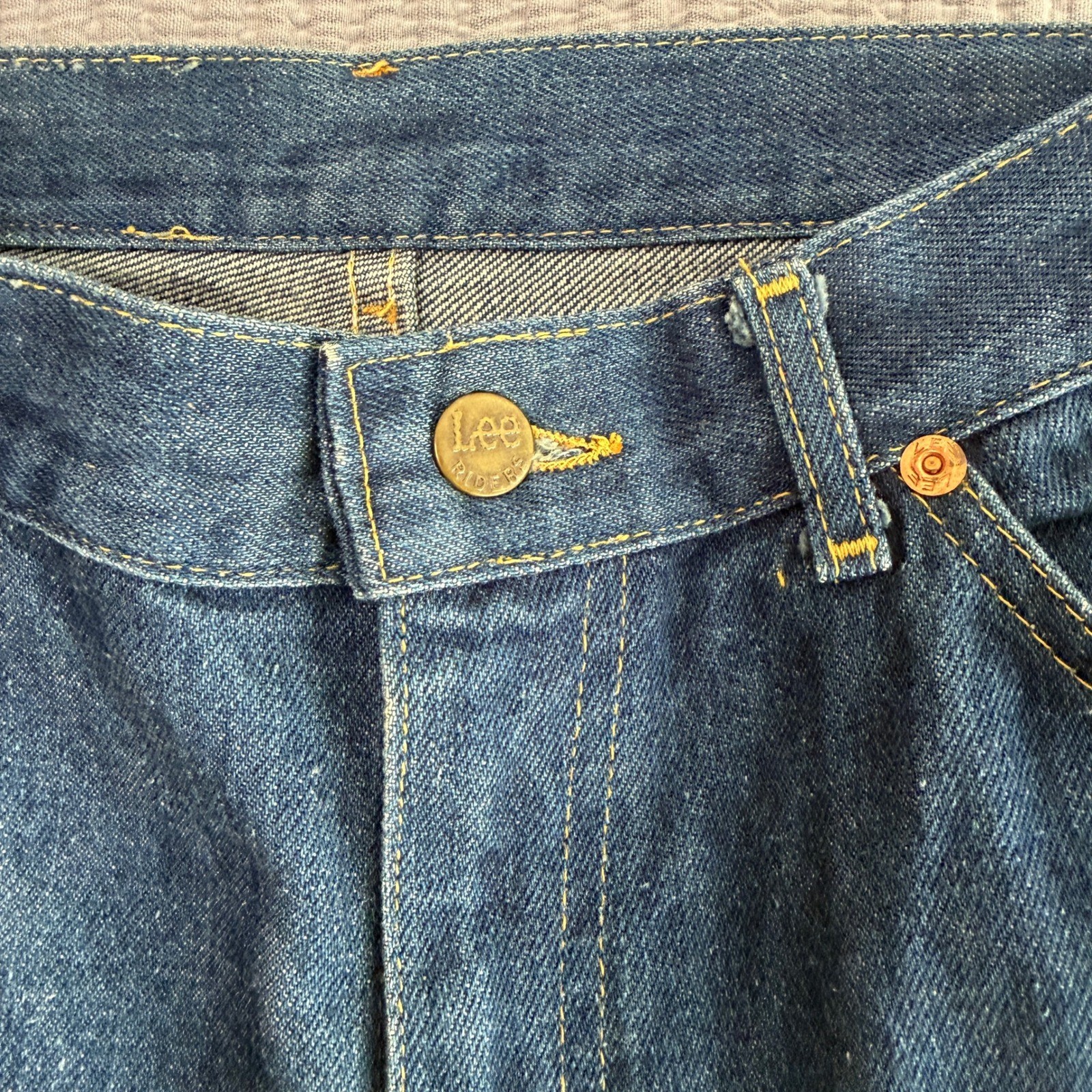 Lee Riders Vintage 1970s High Waist Dark Wash Jeans 25″ Waist Petite USA Made
