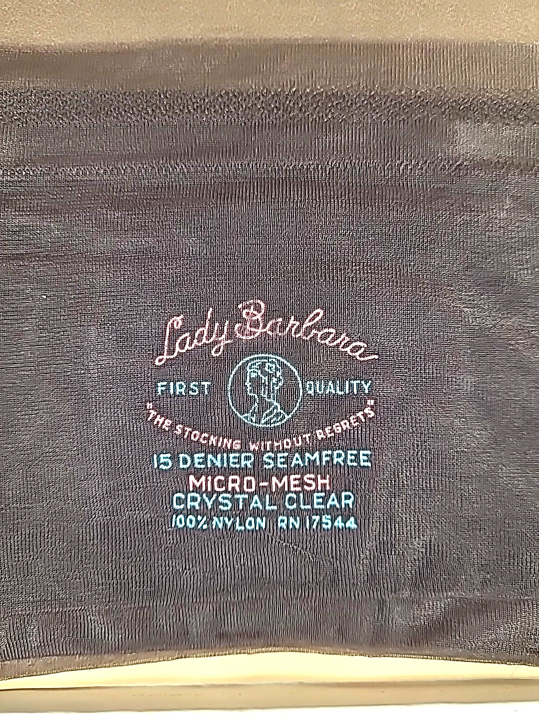 1 Pr – Vtg. 60’s Lady Barbara Sz. 9 1/2 Graphite Nylon Stockings/ 15 Dernier