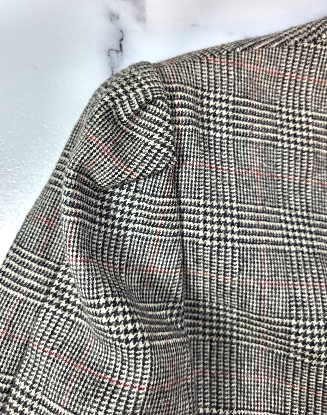 VTG SFAbulous Glen Plaid Cropped Offset Buttoned Blazer Pleated Skirt Set Sz 6/8