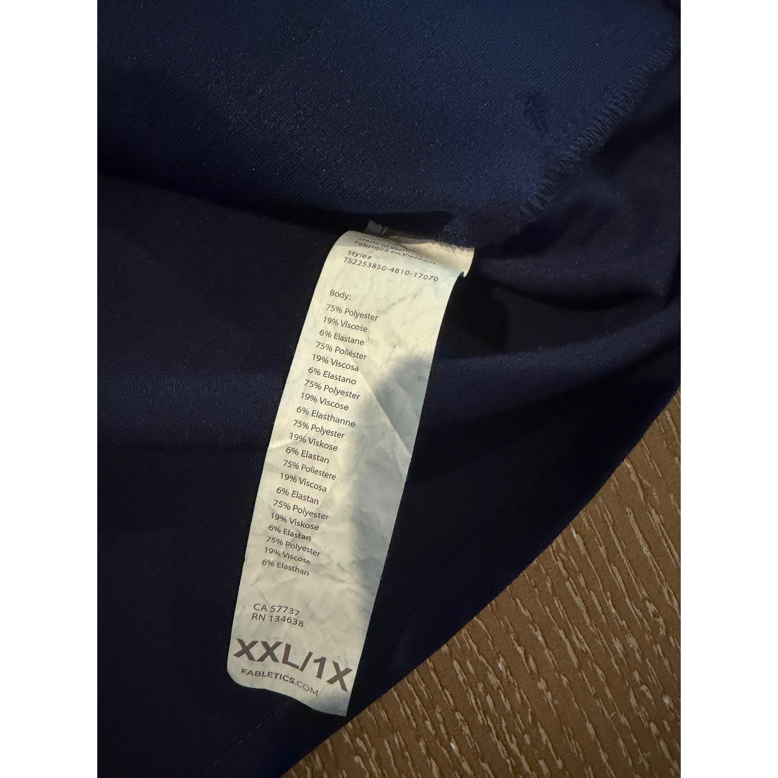 Fabletics Women’s XXL/1X Navy Blue Oversized Scrub Top Dolman Sleeve Pocket