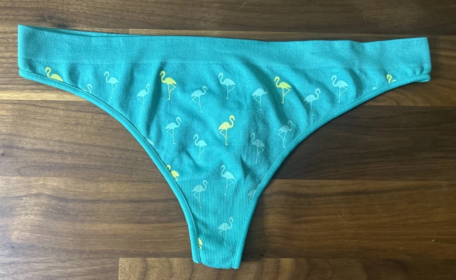 Vtg Thong Panties Xhilaration Bikini String Sz S Low Rise Teal Flamingo Y2K