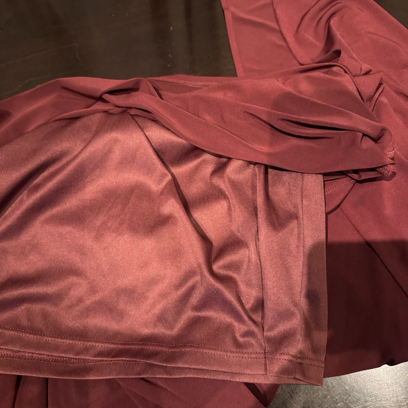 Vintage Miss Selfridge Burgundy Double Wrap Dress Unworn Size 10
