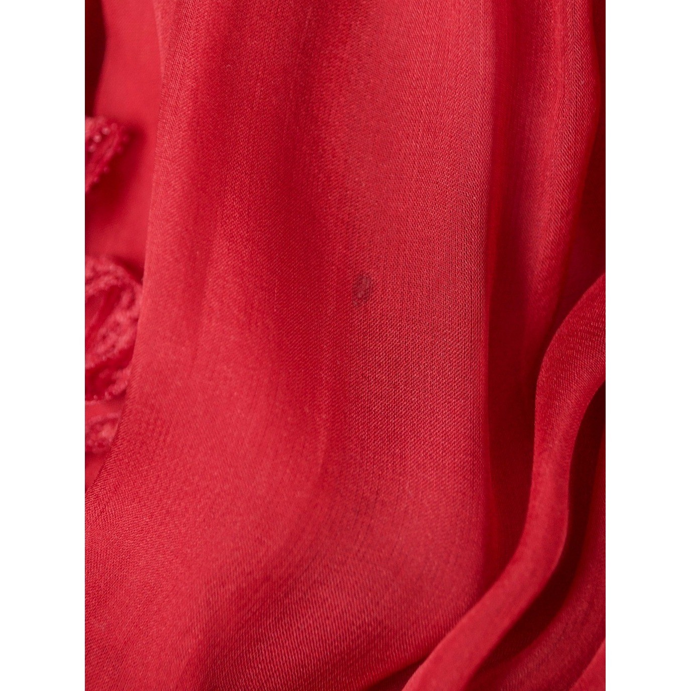 Anthropologie Tiny Caridad Ruffled Dress Red Rosette Mesh Flaw Size 4 16x26x41