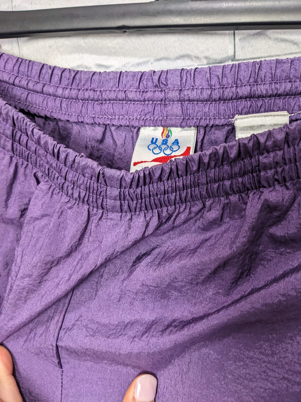 USA Olympic Apparel Women’s Purple Vintage Windbreaker Pants Size Small RN#11935