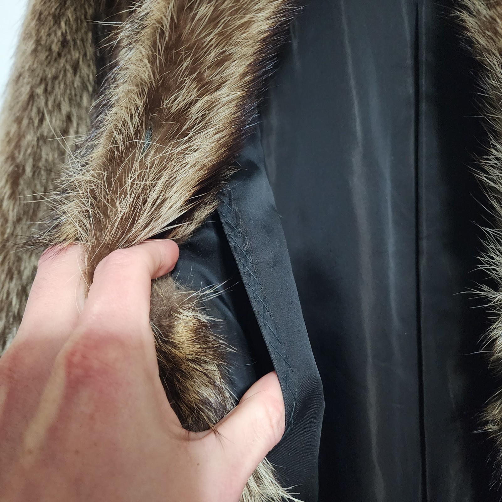 Vintage Revillon Frères Saks Fifth Mob Wife Raccoon Fur Coat Full Length Luxury