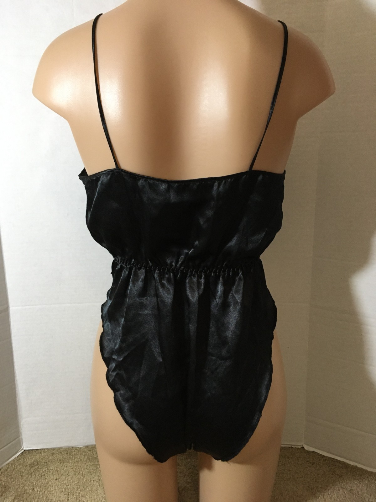 Vtg VICTORIA’S SECRET Silky SATIN High-Leg Bodysuit Teddy Gold Label Whimsigoth