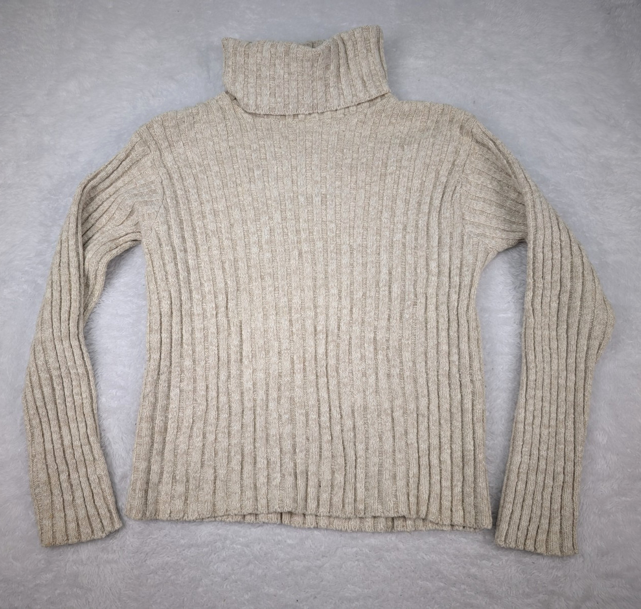 VTG Avalin Sweater Women’s M Beige Heavy Ribbed Turtle Neck Long Sleeve USA