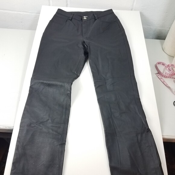 Newport News High waist Leather Black Pants Biker Mom Goth Rock 6, 90’s