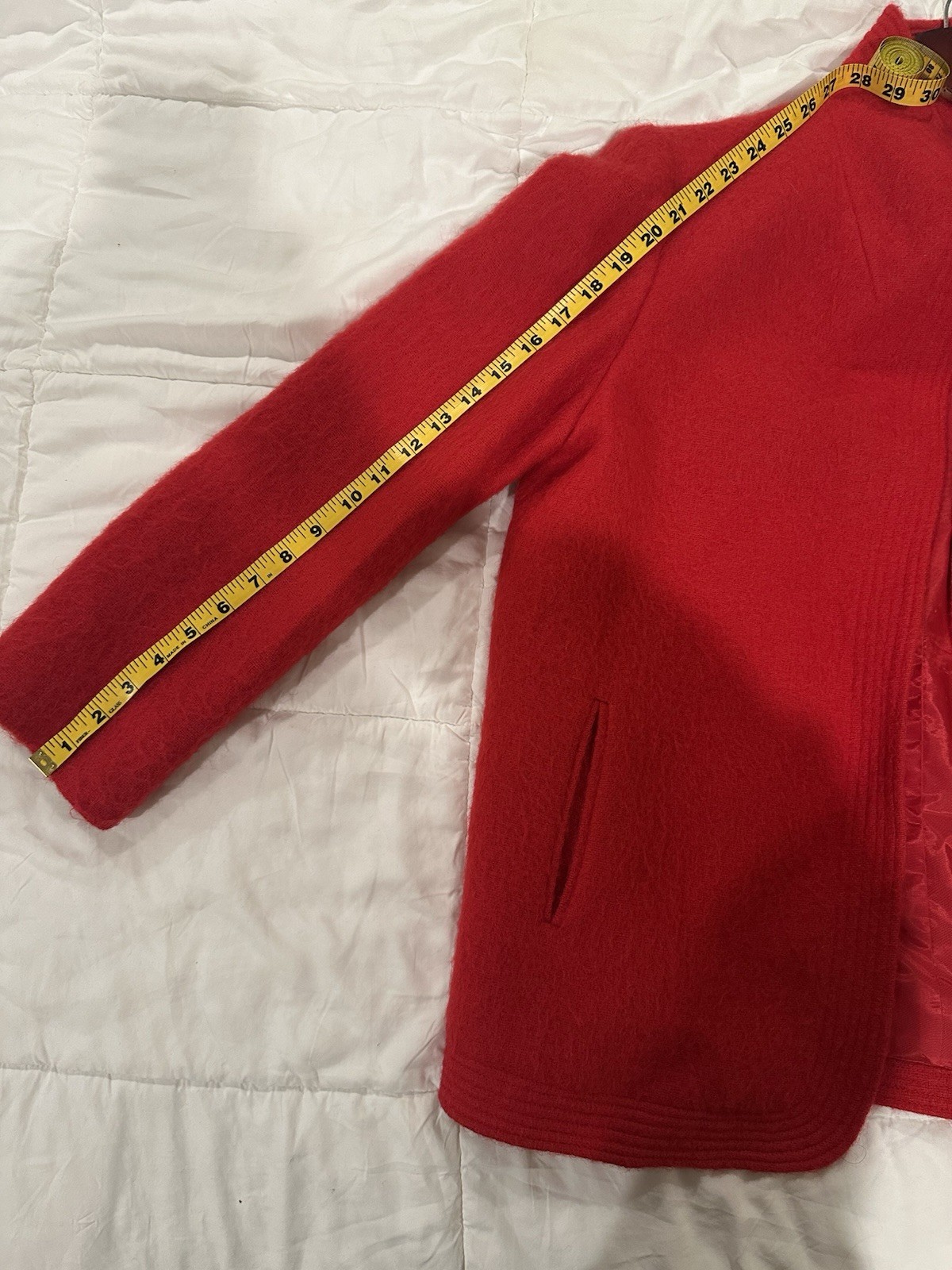 Vintage Mayfair of California Red Mohair Blazer Coat Jacket Size Large 60s 70s