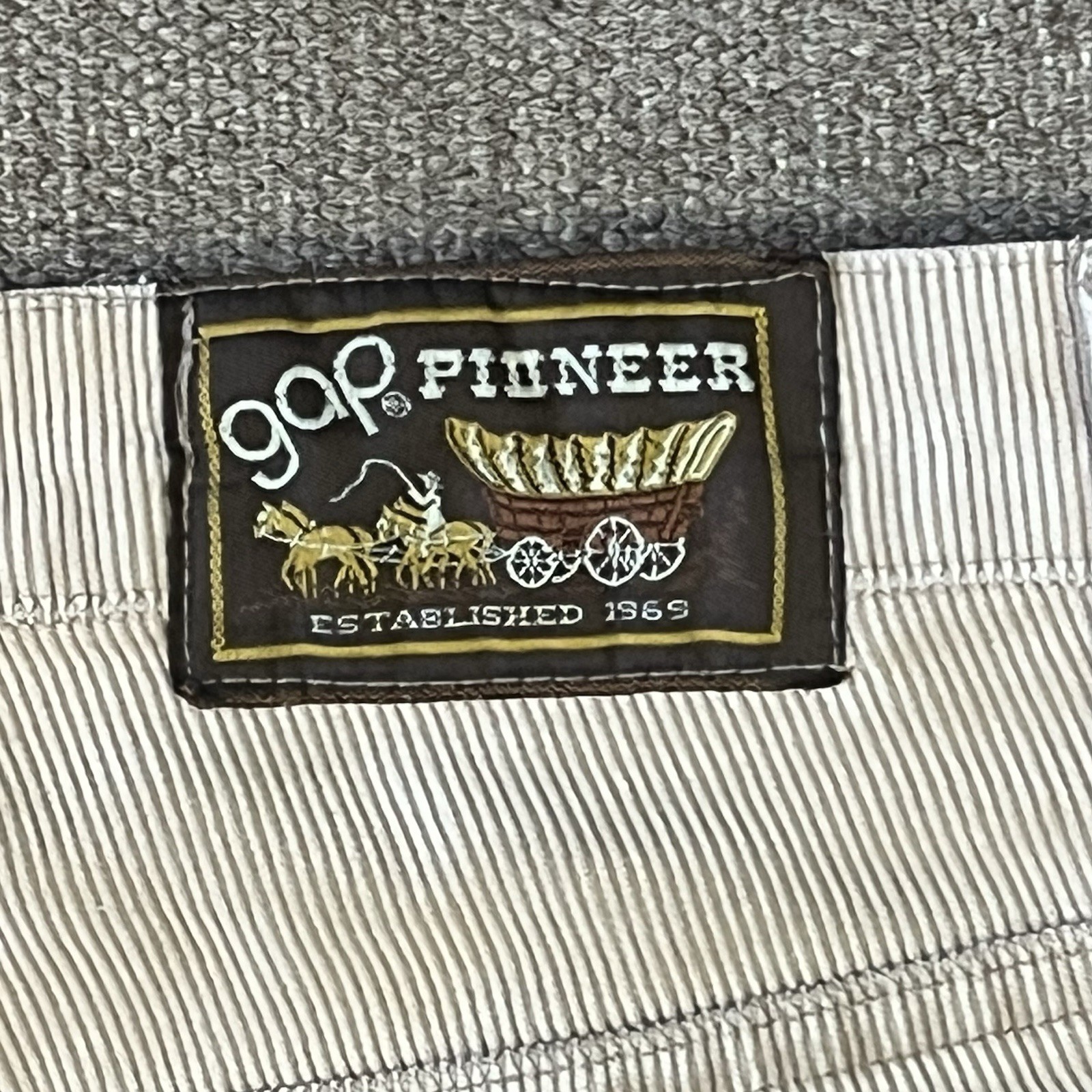 Vintage 80s Gap Pioneer Corduroy Pants Womens 28×30 Beige Distressed Cords
