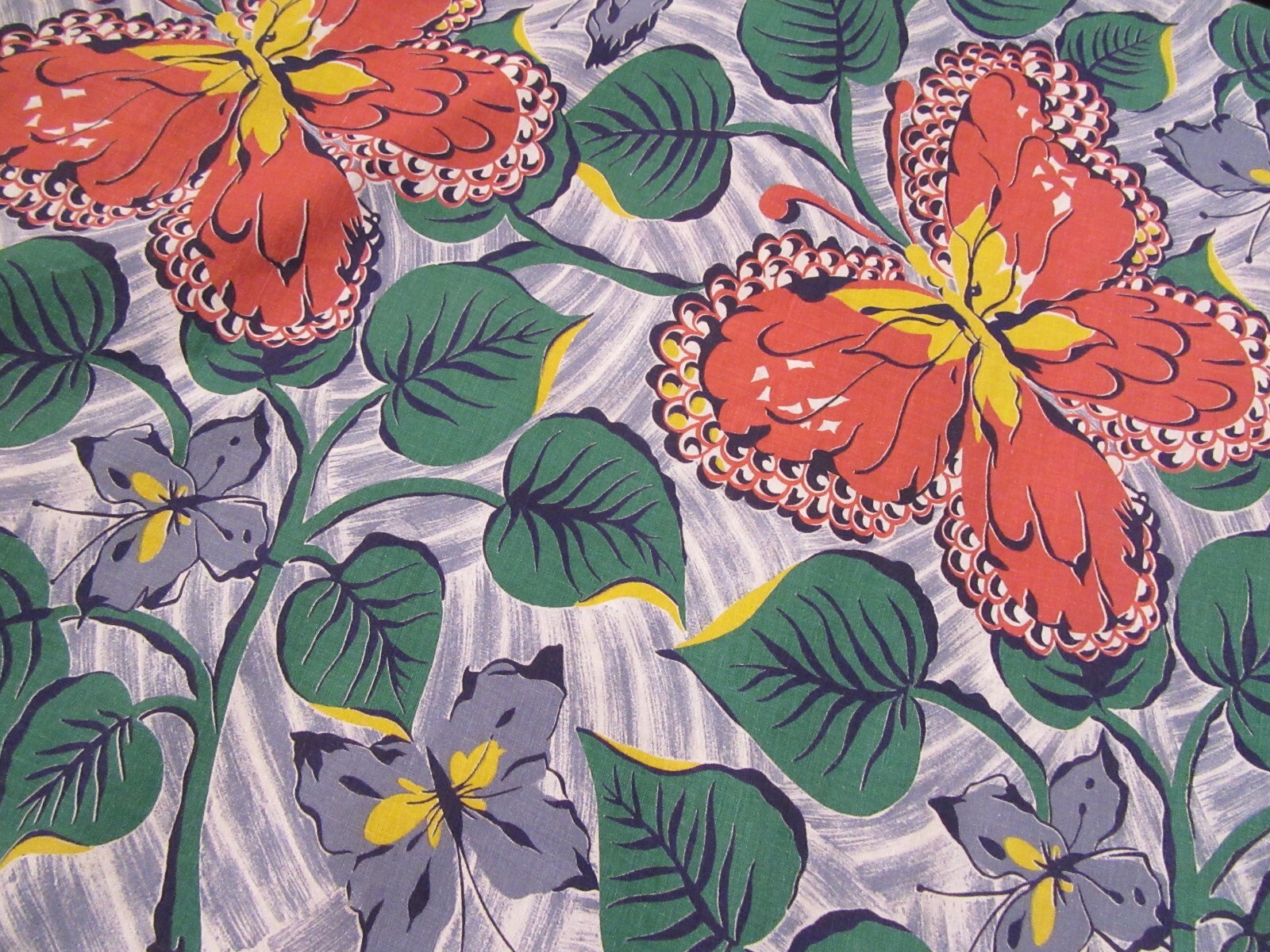 VINTAGE BUTTERFLY MOTH DRY BRUSH PRINT 1950S CIRCLE SKIRT W 25″ CAN ENLARGE F50