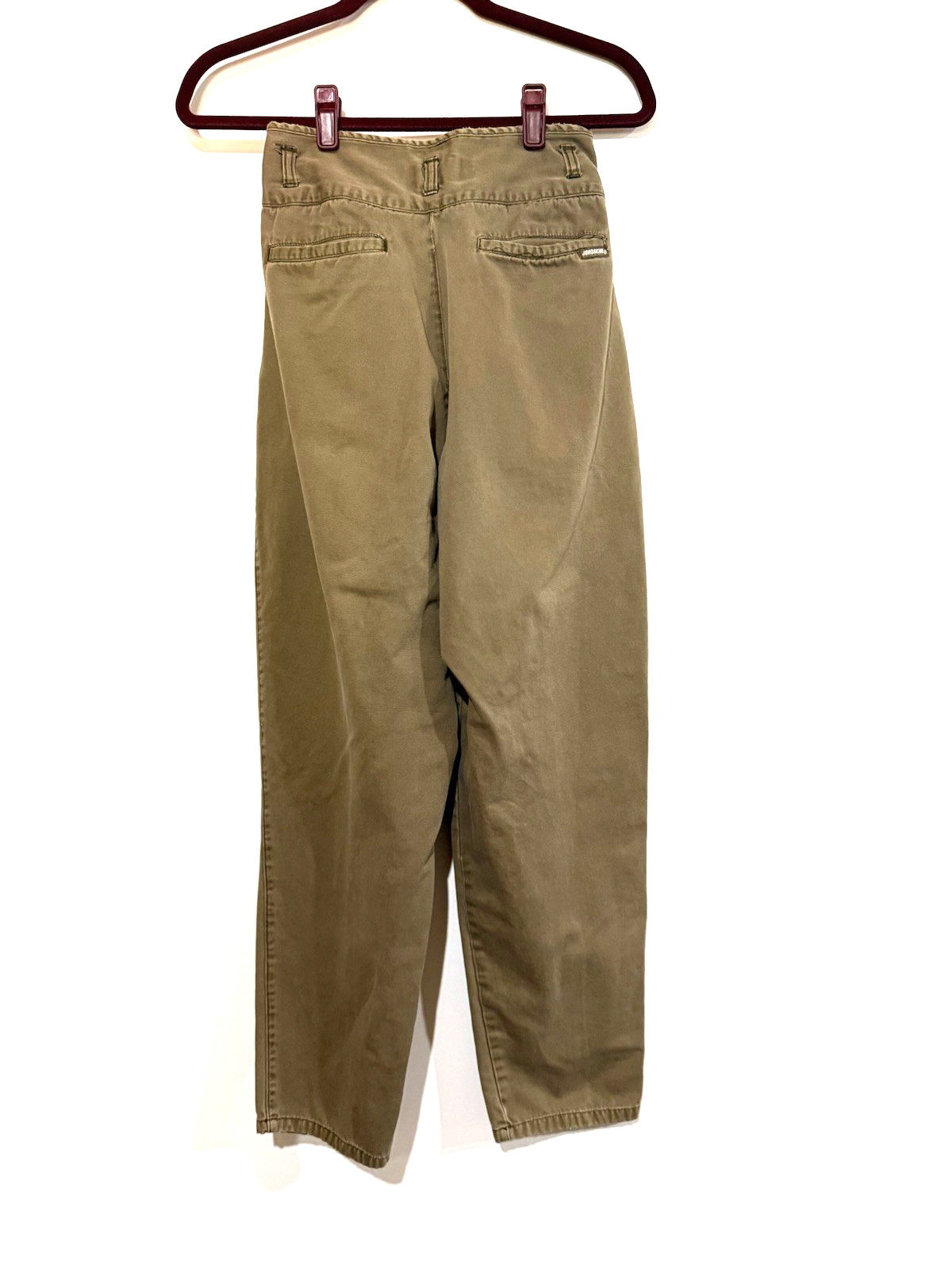 Vintage Y2K Jordache High Waist Jeans Khaki Barrel Leg Size 7/8 Pleats Mom Jeans