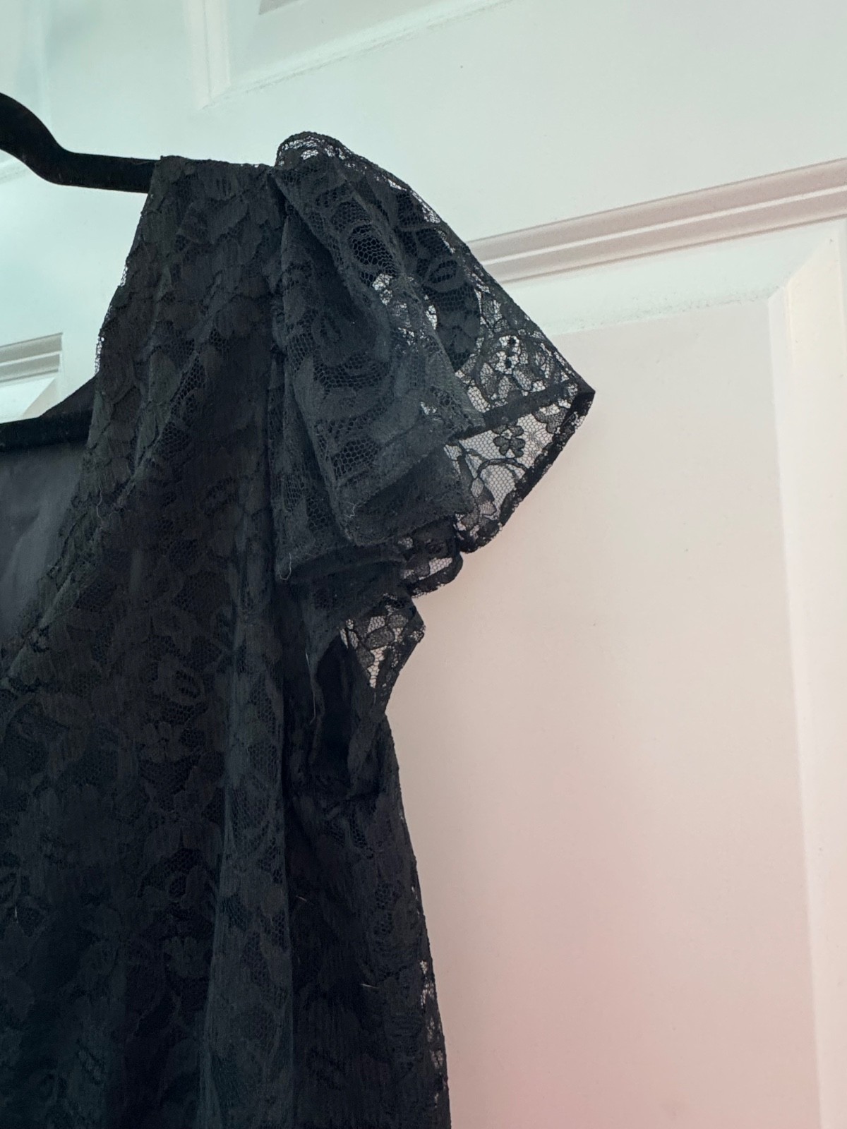 VTG Black Lace Dress 80’s Diamonds Run Designed by Wayne Diamond