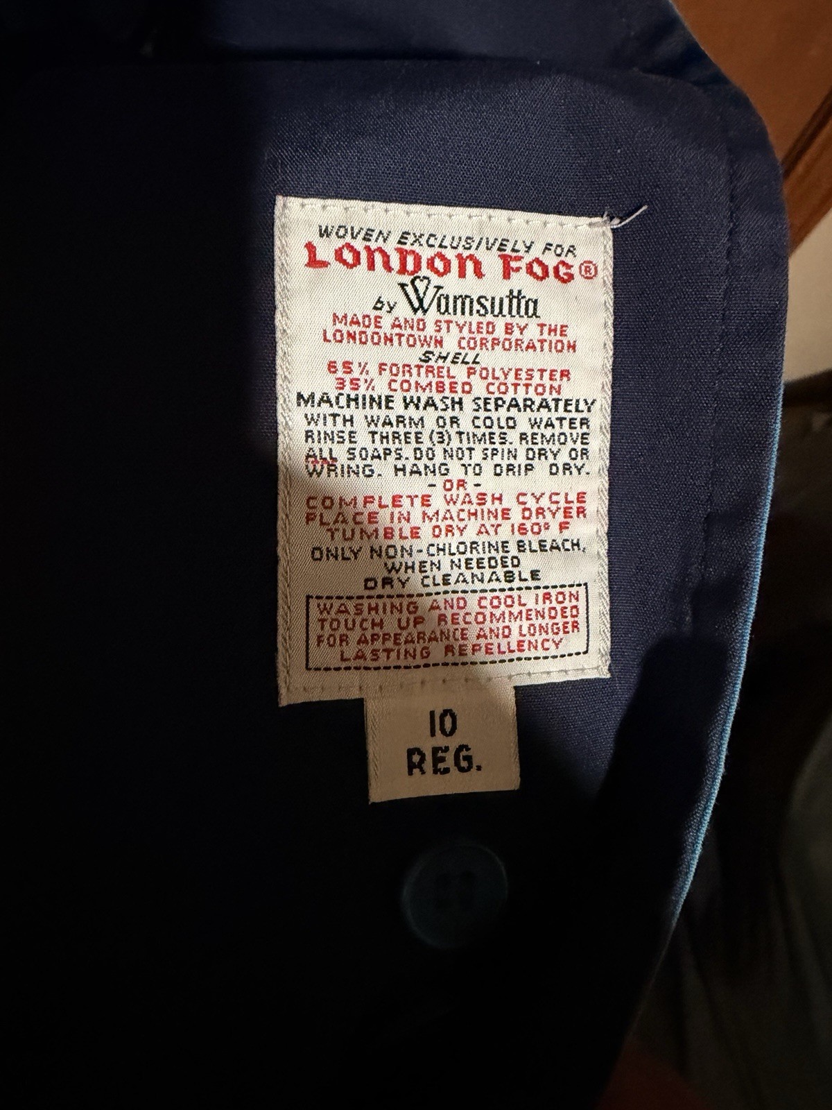 London Fog Women’s Vintage Blue Trench Coat 1990s Size 10 Regular vintage