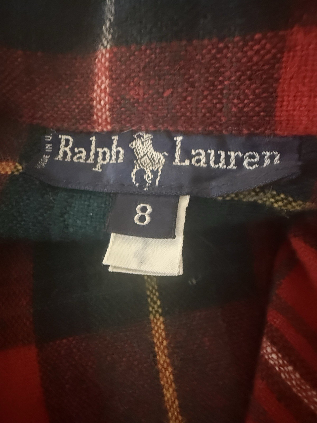 Rare Vintage Ralph Lauren Wool Tartan Plaid Button Down Woman’s Shirt Med-Lg