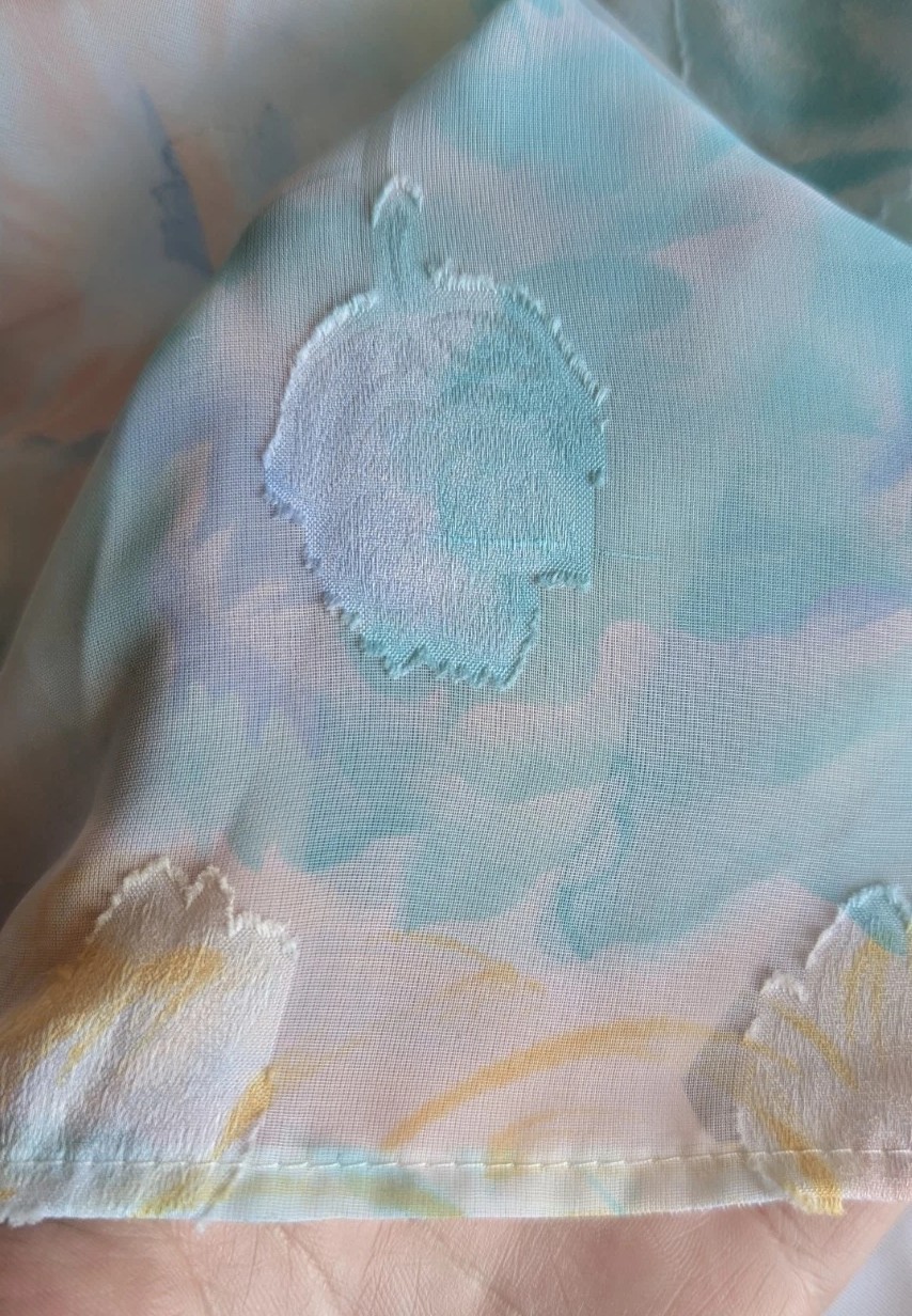 🇬🇧Vintage St Michael UK 12 EU40 Chiffon Floral Princess Dress Selkie Style 80s