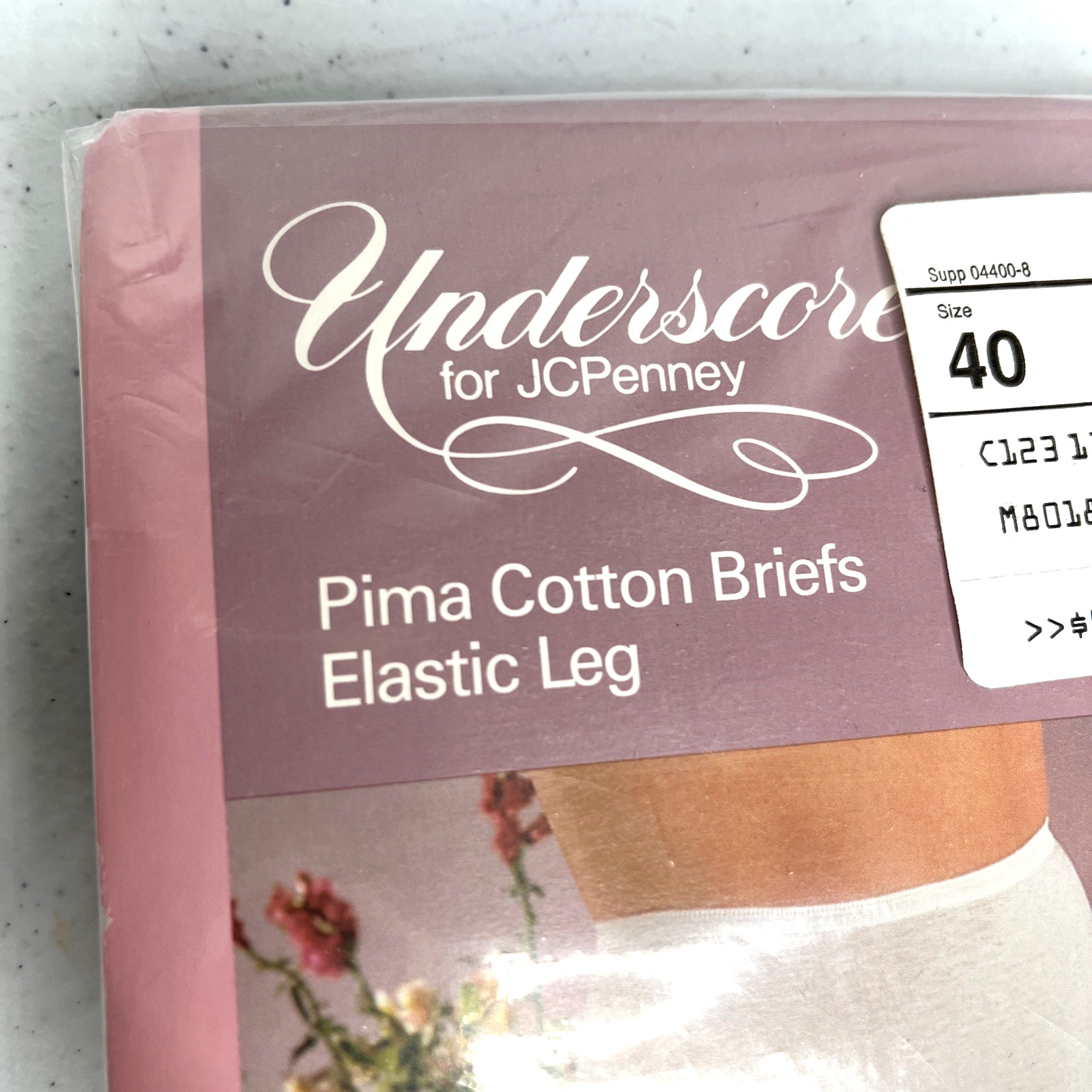 3 VTG Underscore Underwear Size 40 Pima Cotton White Briefs Panties Sz 7 Granny