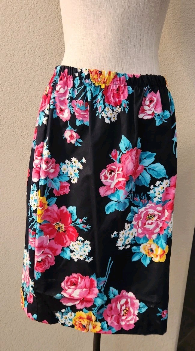 VTG 80s Stuart Alan Petites 2 Piece Dress Set Floral Peplum Top Size 14